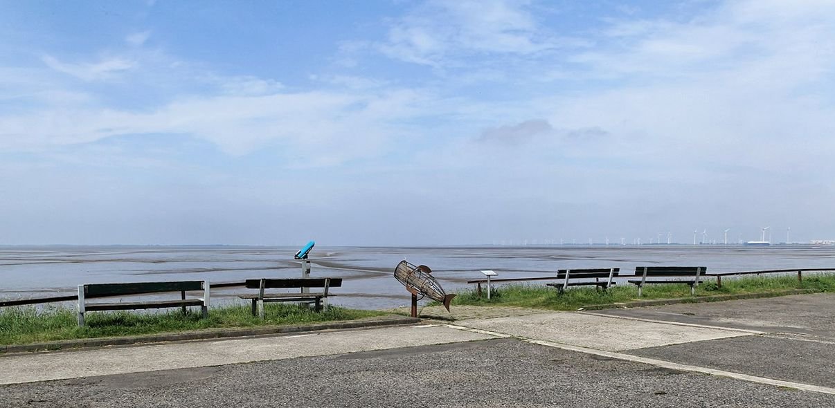 Ausblick auf Nordsee von Bohrinsel Dyksterhusen